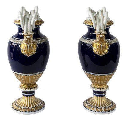 【美品】マイセン☆Cobalt Blue Trumpet Vase 美品】マイセン☆Cobalt Blue Trumpet Vase
