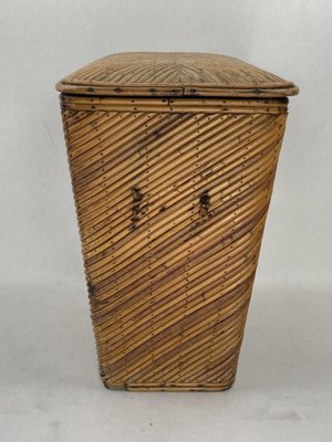 Schilfrohrtruhe aus Rattan Bambus, 1960er bei Pamono kaufen