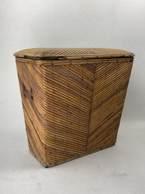 Schilfrohrtruhe aus Rattan Bambus, 1960er bei Pamono kaufen