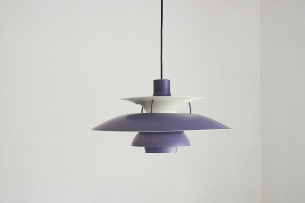 Lila PH5 Hängelampe von Poul Henningsen für Louis Poulsen, 1960er
