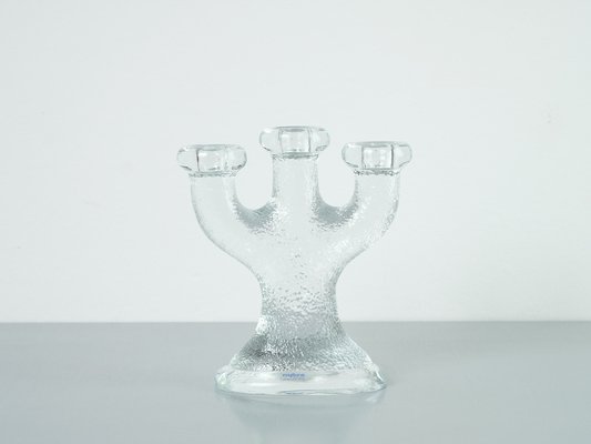 Vintage Swedish Glass Candleholder from Nybro for sale at Pamono