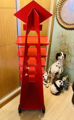 Espositore Per Collane Artisanal In Legno Esotico Rosso – Busto Da 60 Cm Per Gioielli