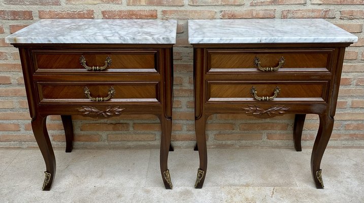 Marble top 2024 nightstand with drawer