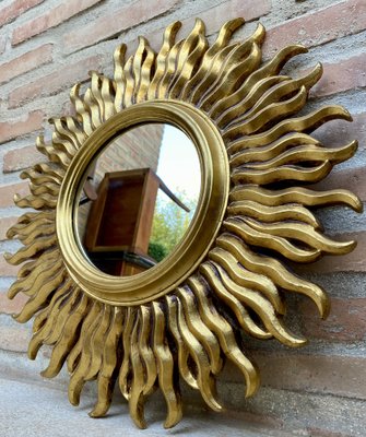 フランス製 サンバースト ミラー アンティーク sunburst mirror Mid-Century French Sunburst Mirror in Gold, 1950s for sale