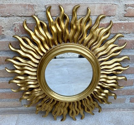 Mid-Century French Sunburst Mirror in Gold, 1950s for sale