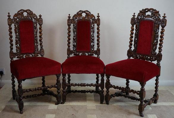 Victorian Oak Dining Chairs Set of 6 for sale at Pamono
