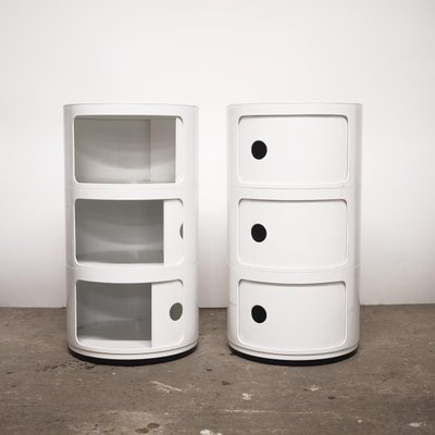 Mobili modulari vintage in plastica bianca attribuiti ad Anna Castelli  Ferrieri per Kartell, anni '70, set di 2 in vendita su Pamono