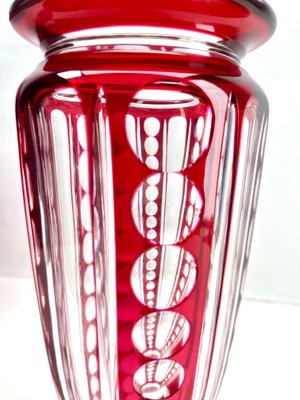 Crystal Vase Cut to Clear by Val Saint Lambert, 1950s for sale at