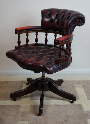 Captain s Swivel Desk Chair in Mahogany for sale at Pamono