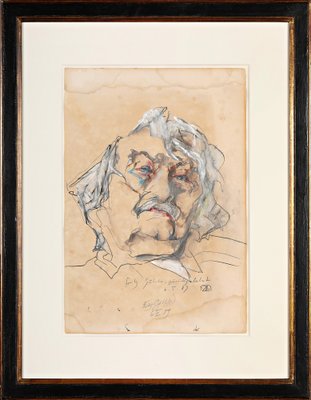 Horst Janssen, Signed Portrait, Pastel, 1989, Claude Bernard Gallery, New York for sale at Pamono Horst Janssen, Signed Portrait, Pastel, 1989, Claude Bernard Gallery, New York for sale at Pamono