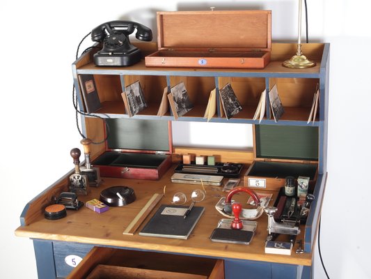 Vintage Postal Writing Desk, 1940s, Set of 65 for sale at Pamono