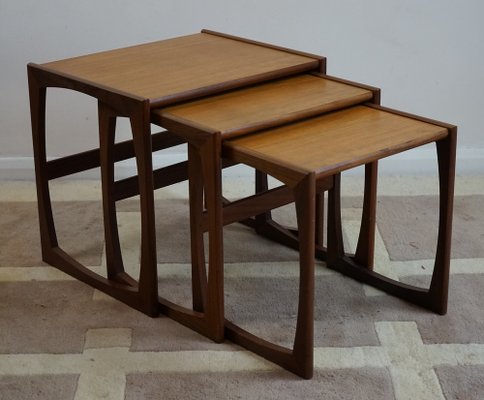 Teak Nest of Three Occasional Tables from GPlan, 1960s, Set of 3 for sale  at Pamono