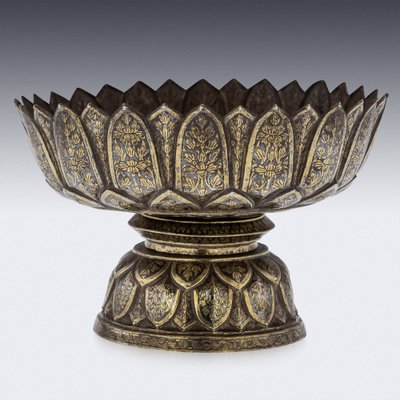 19th Century Thai Silver-Gilt Niello Enamel Bowl, 1800s for sale at Pamono