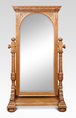 Comprar espejo de pie grande con marco de madera tallado azul