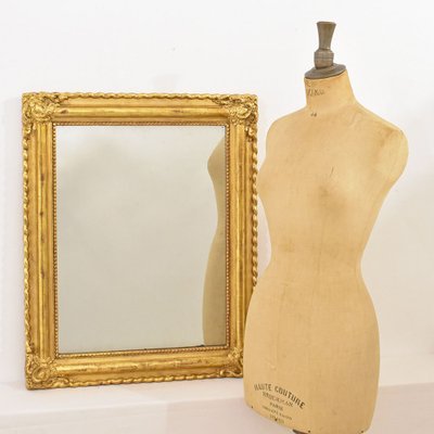 Kleiner rechteckiger Spiegel aus Blattgold im Stil von Louis Philippe  Mirror, 1840er bei Pamono kaufen