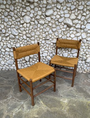 Mid-Century Dordogne Dining Chairs by Charlotte Perriand for Sentou, Set of  2
