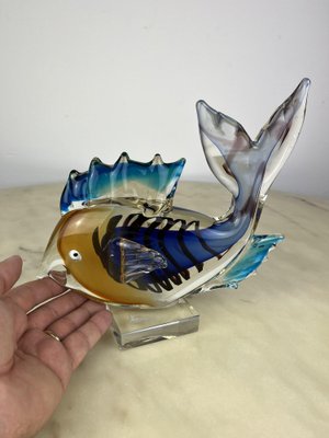 20ème Siècle, Grand Poisson en Fer Peint à la Main