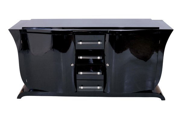 Art Deco French Black Lacquer Sideboard, 1930s for sale at Art Deco French Black Lacquer Sideboard, 1930s for sale at