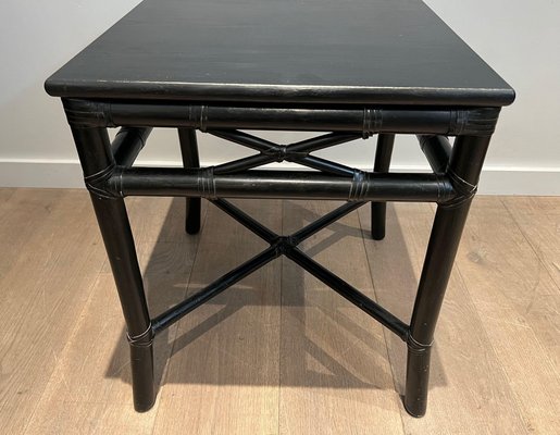 Set 2 Tavolini Hator In Bambù Con Ripiano Bianco - Grande E Piccolo, Sovrapponibili, Design Scandinavo, 3 Piedi