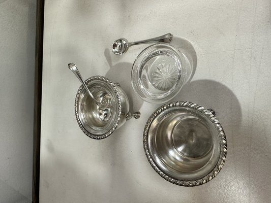 San Marco Oil Cruet and Salt Shaker in 800 Silver, Set of for