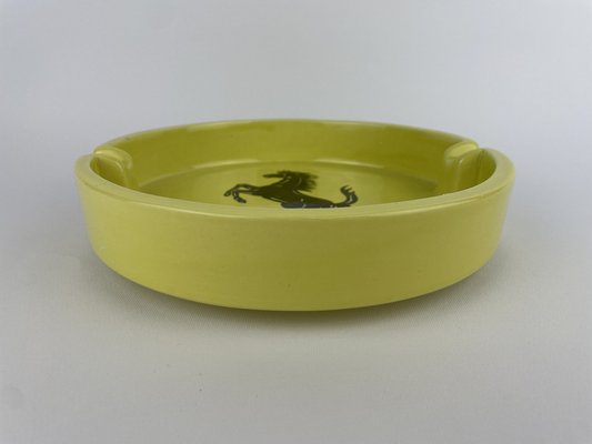 Large Yellow Ceramic Advertising Ferrari Ashtray by Bitossi, 1980s
