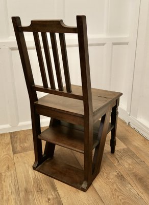 Edwardian Metamorphic Library Chair 1890s for sale at Pamono