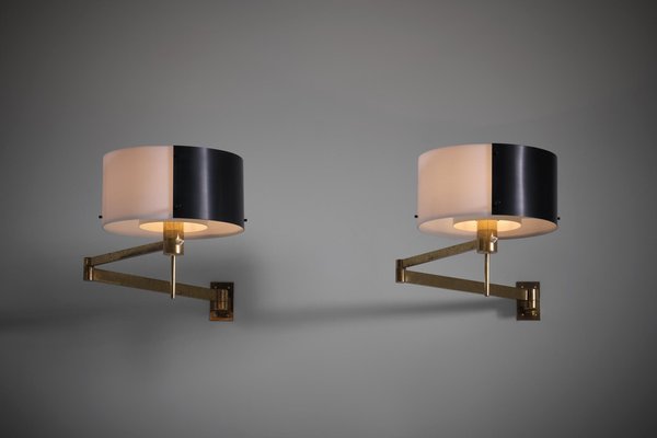Italian Swing Arm Wall Lamps from Stilnovo, 1960s, Set of 2