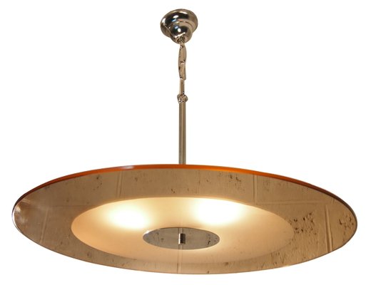 Art Deco Deckenlampe aus Spiegel- und Milchglas bei Pamono kaufen Art Deco Deckenlampe aus Spiegel- und Milchglas bei Pamono kaufen