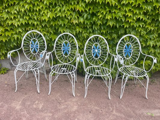 Poltrone provenzali in ferro battuto, anni '60, set di in
