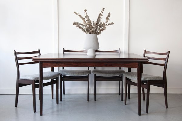 Vintage danish dining table and chairs sales