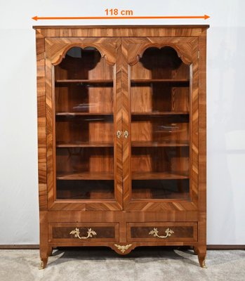 Schmales Bcherregal aus Nussholz & Thuja im Louis XV-Stil, Ende 19. Jh.  bei Pamono kaufen