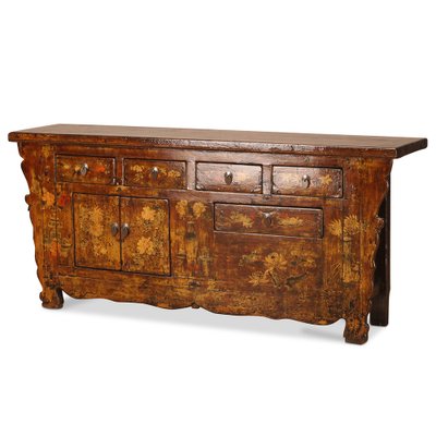 3 Door Painted Shanxi Sideboard - Ca 1920 3 Door Painted Shanxi Sideboard - Ca 1920