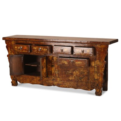 3 Door Painted Shanxi Sideboard - Ca 1920 3 Door Painted Shanxi Sideboard - Ca 1920