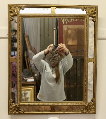 French Gilt Cushion Mirror 1920s