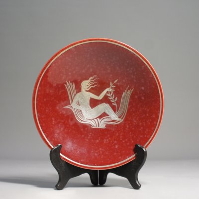 Argenta Dish in Red Colour by Wilhelm Kåge for Gustavsberg, 1930s