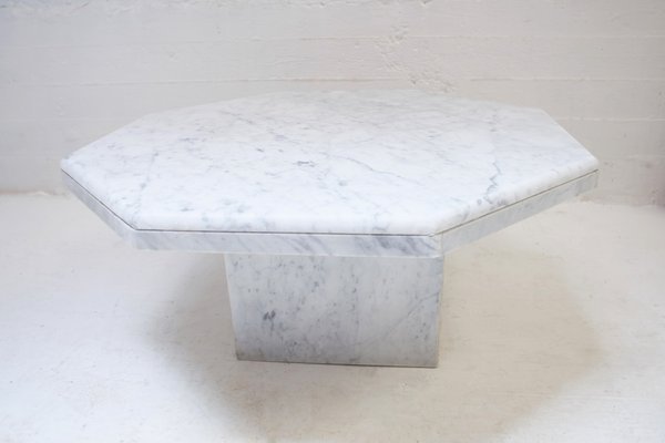 Octagon marble coffee table deals