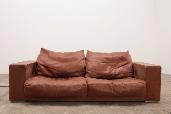 Vintage Budapest Sofa in Cognac Color by Paola Navone for Baxter 1990s