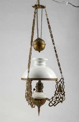 Hanging Lamp in Metal and Glass