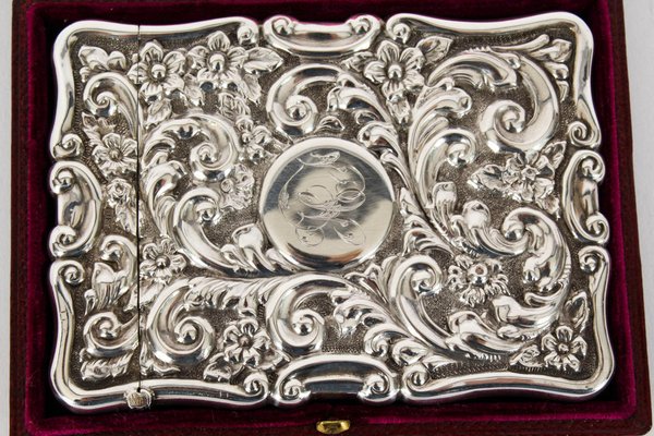 English Sterling Silver Card Case from Mappin & Webb, 1904