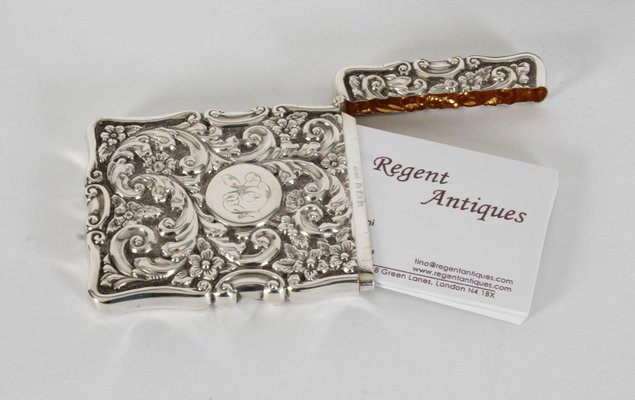 English Sterling Silver Card Case from Mappin & Webb, 1904 for