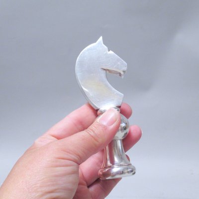 Ravinet d'Enfer Hermès Silver Plated Bronze Chess Knight Bottle
