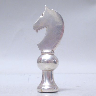 Ravinet d'Enfer Hermès Silver Plated Bronze Chess Knight Bottle