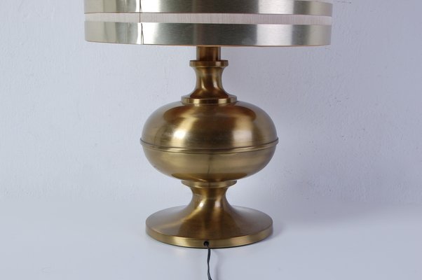 Paire De Lampes Tripodes Vintage Années 60 - Abat-jour En Plastique Et Structure En Laiton - Italie