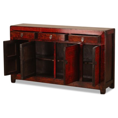 Vintage Red Lacquer Dongbei Sideboard - Early 20thC Vintage Red Lacquer Dongbei Sideboard - Early 20thC