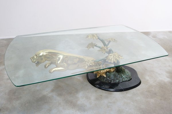 Panther glass sale coffee table