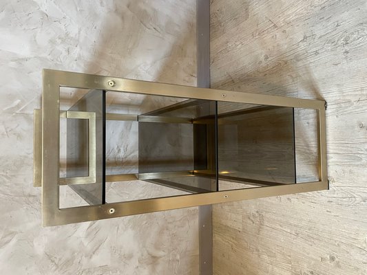 Vintage Glass and Brass Shelf, 1980 for sale at Pamono