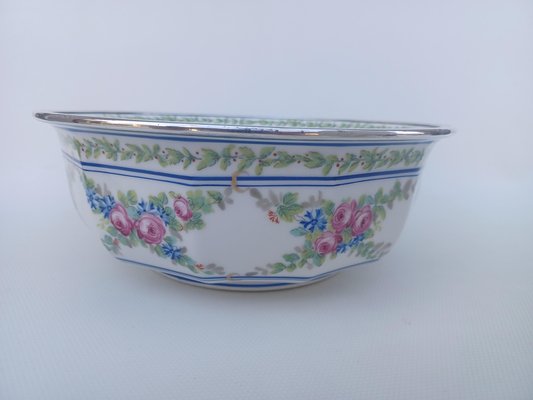 ANCIEN COMPOTIER SALADIER Plat Creux Porcelaine Limoges Art Nouveau Or