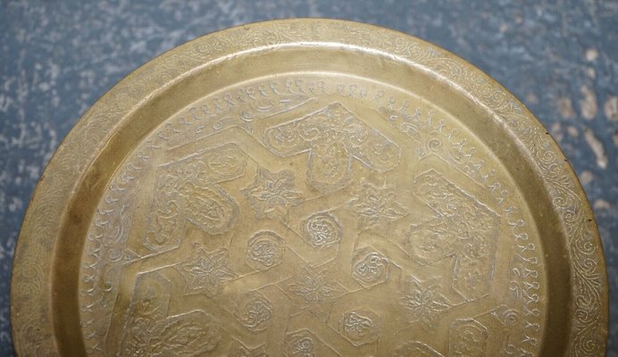 Vintage Moorish Moroccan Brass Folding Tray Table