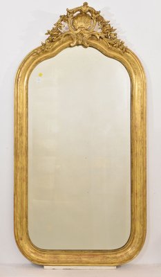 Specchio da parete rettangolare Charles in foglia d'oro antico