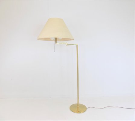Mid Century Modern Brass Floor Lamp with Swivel Arm 1960s for
